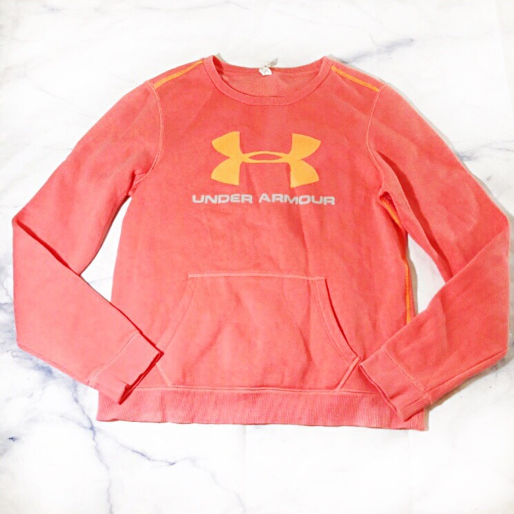 Under Armour Coral Orange Pullover Sweatshirt